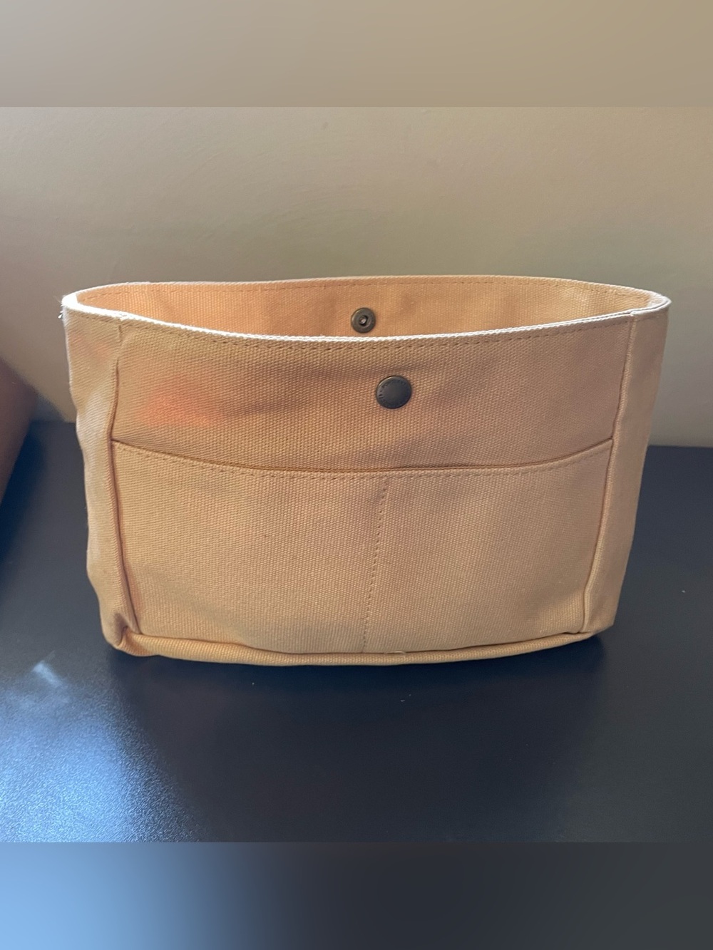 Portland Leather Beige Canvas Handbag Organizer Insert w/ Pockets 11 in